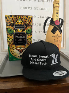 (Blood Sweat & Gears) Flat Bill Cap