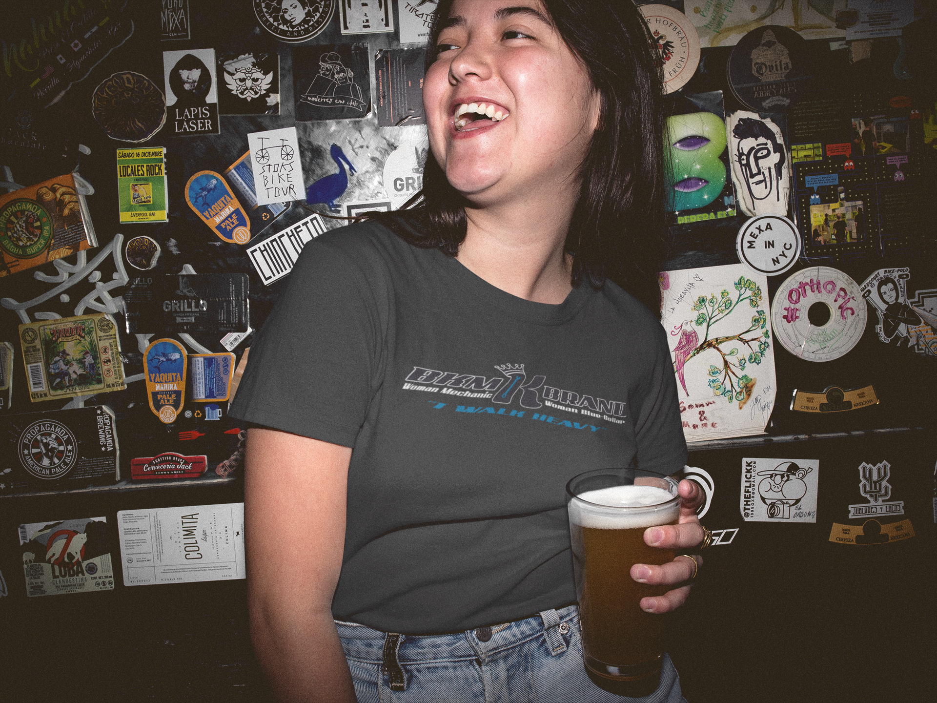 I Walk Heavy™ | Women's Blue-Collar Empowerment T-Shirt | Built for Female Mechanics & Tradeswomen