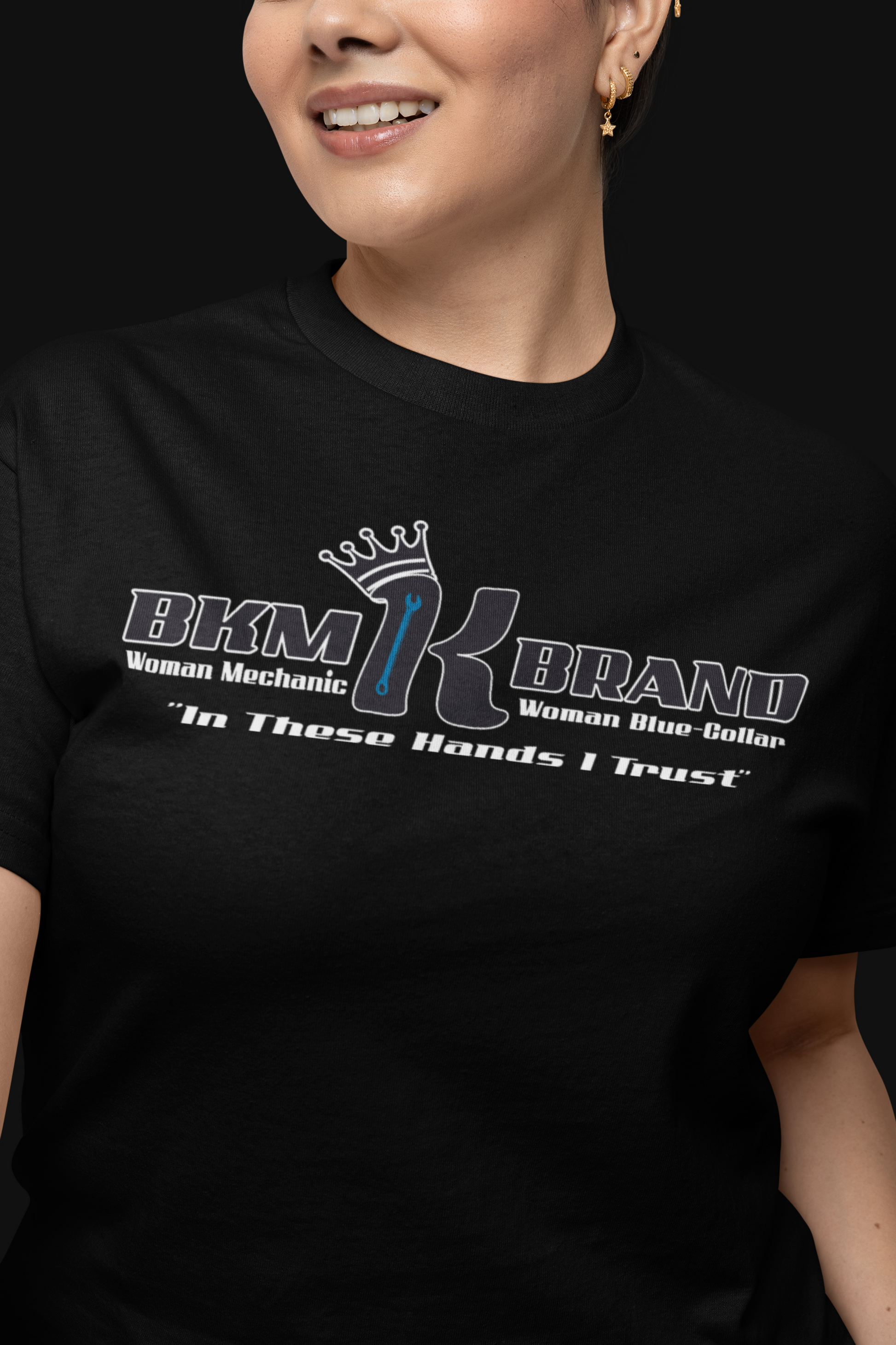 Women in Trades Shirt – “In These Hands I Trust” T-Shirt | Blue Collar Women Gift | Skilled Tradeswoman Tee